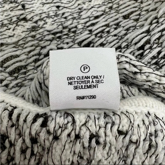 DEREK LAM 10 CROSBY Sweater Long Sleeve Gray White Striped Honeycomb Size S - Picture 8 of 11